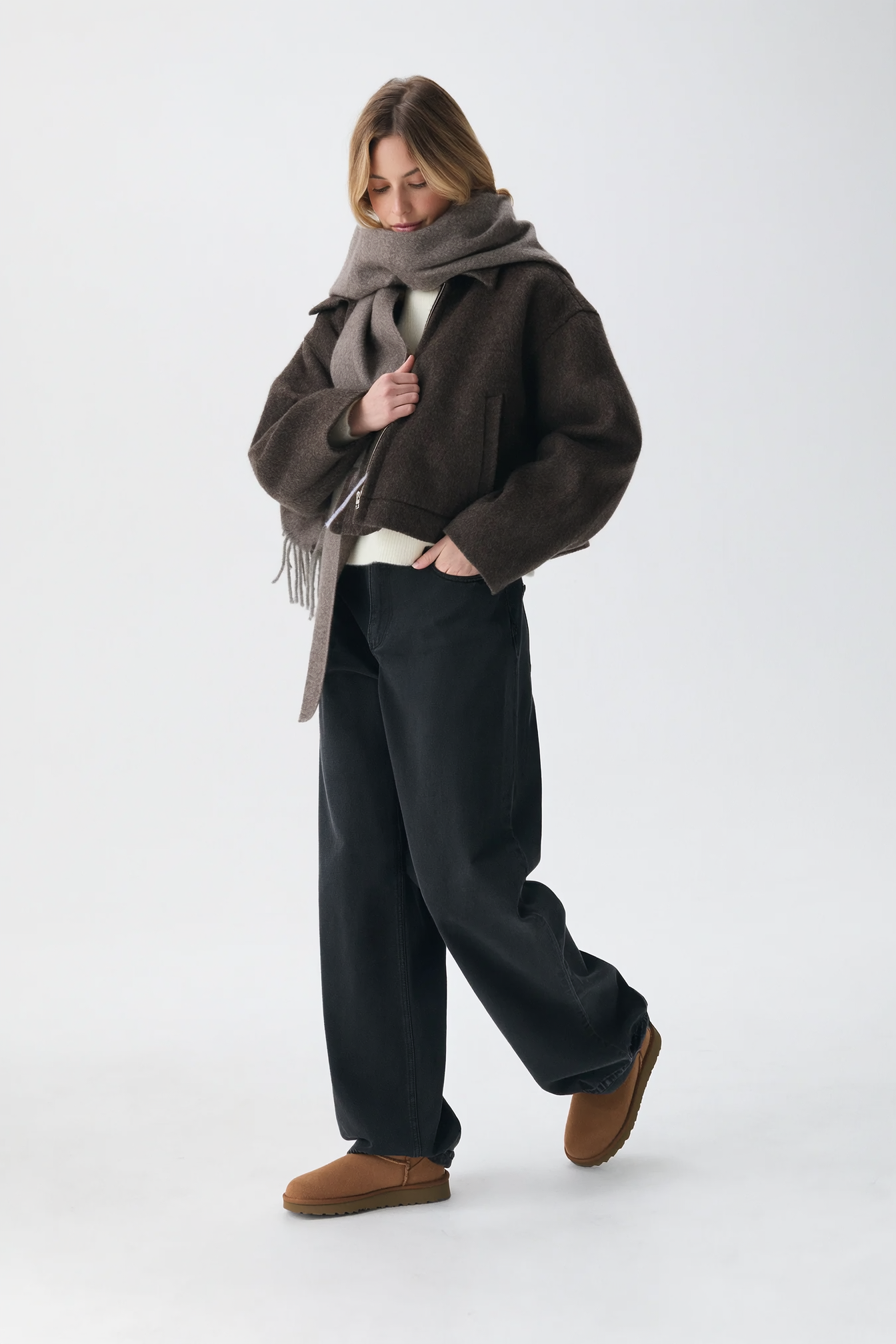 Knitted bomber jacket